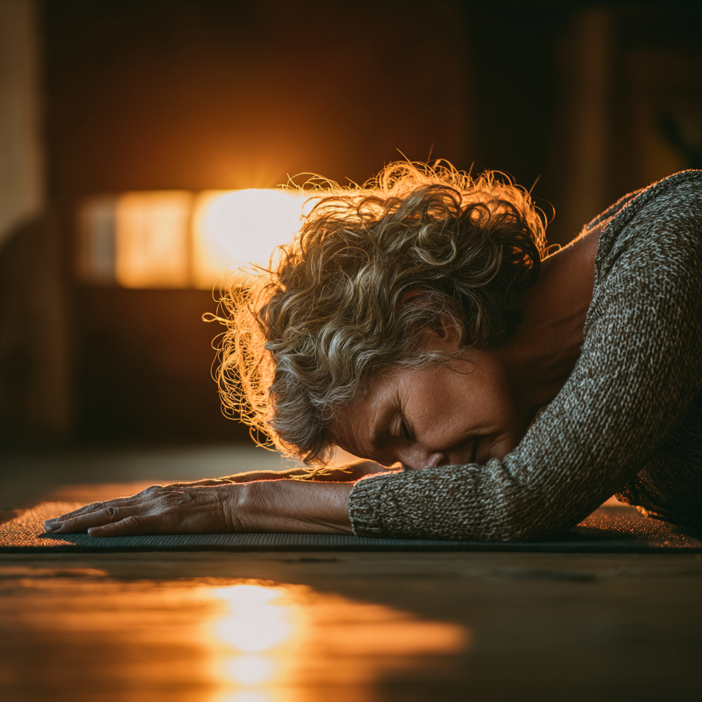 Жінка практикує йогу на природі